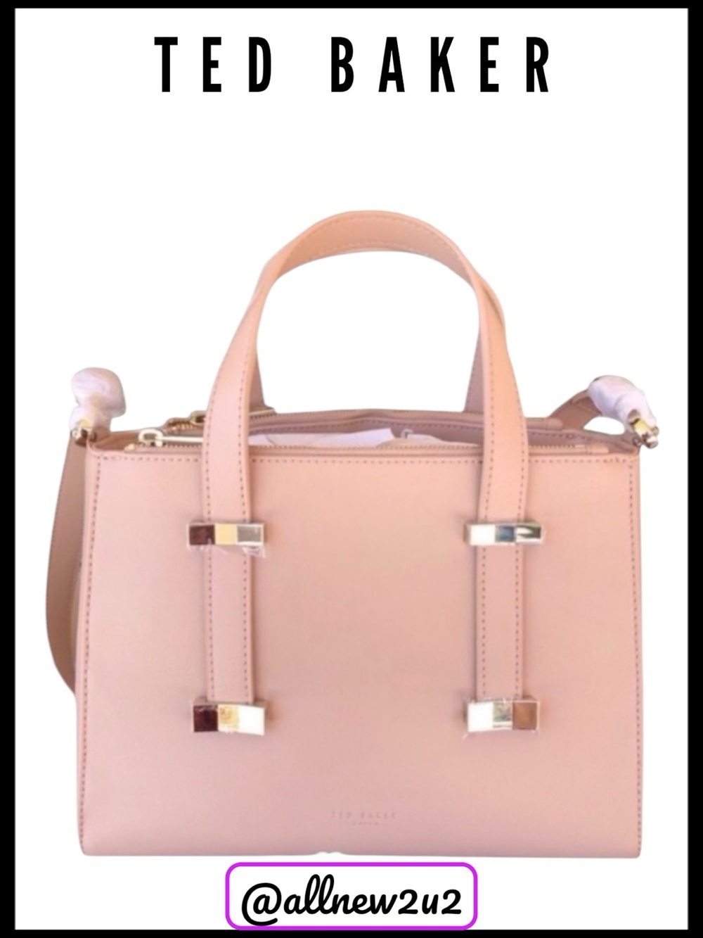 Ted Baker Juliet Adjustable Handle Small Tote Satchel Bag "Taupe" Set